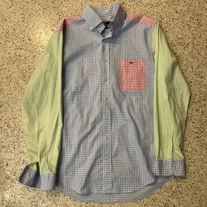 Vineyard Vines Slim‑Fit Color‑Block Tucker Shirt — Men’s Medium Long Sleeve